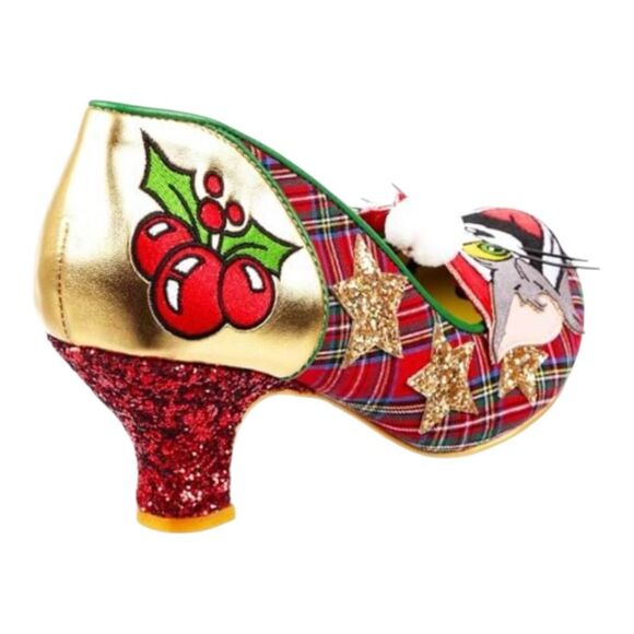 New Irregular Choice Tom & Jerry Best Present Mid Heels Holiday Christmas 7.5 - Picture 3 of 8